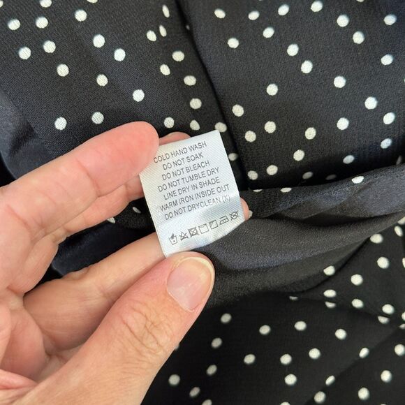 Revolve Shaycation Lisa Jumpsuit M Black White Polka Dot Wide Leg Packable Retro - Picture 10 of 10